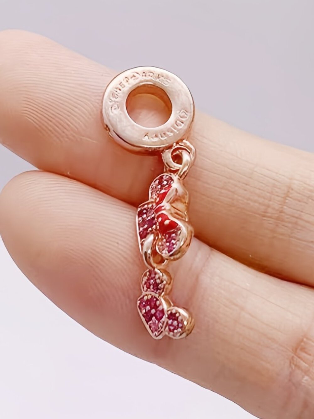 Minnie and Mickey Mouse Mother's Day Ear Hat Charm by Pandora Charm Rose Gold